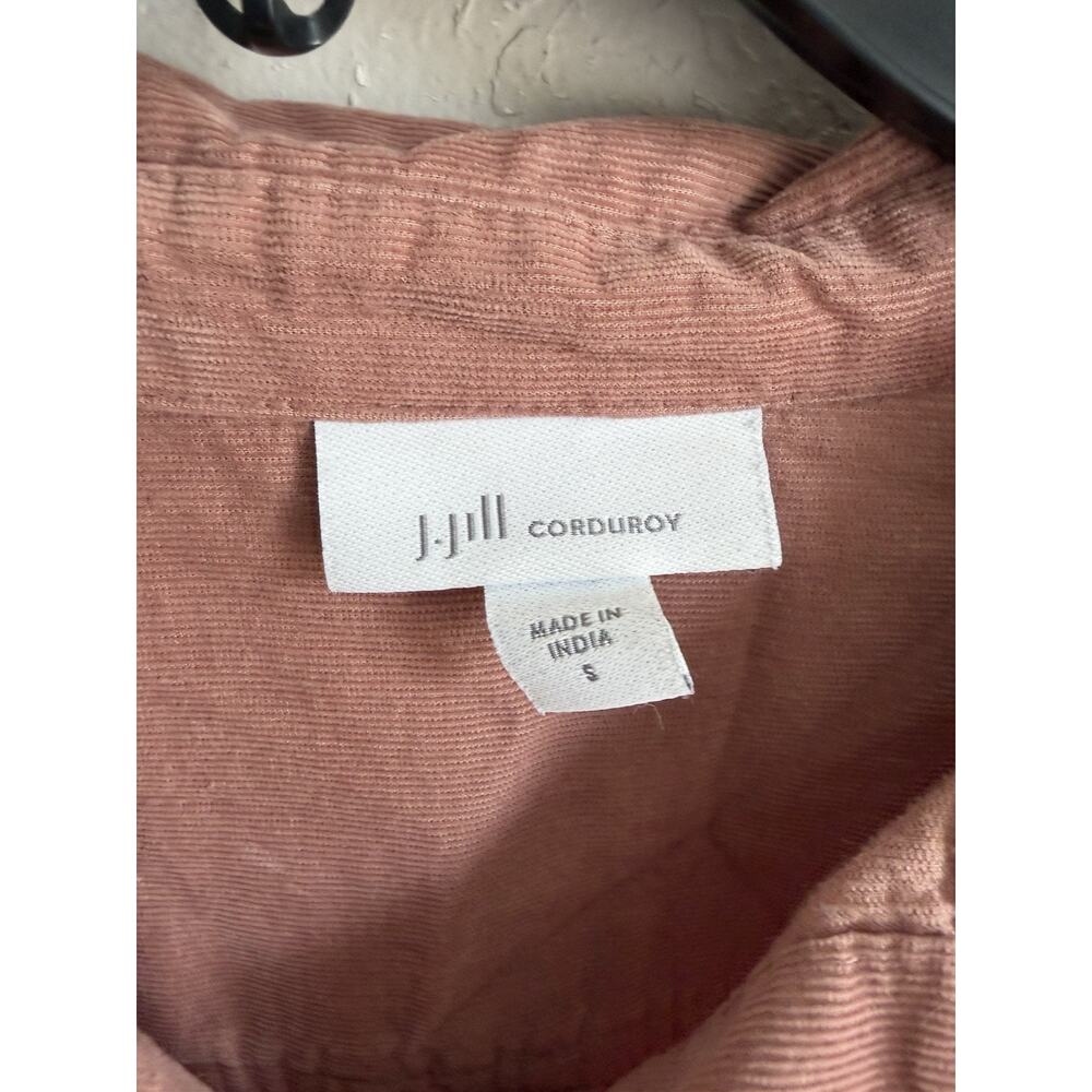 J.Jill Pink Tan Corduroy Button Down Blouse Womens S Fall Casual Classic - Picture 3 of 6